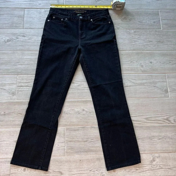 Lauren Jeans Co. Denim - Lauren Jeans Co. Women's Black Denim Five Pocket Classic Straight Jeans Size 6